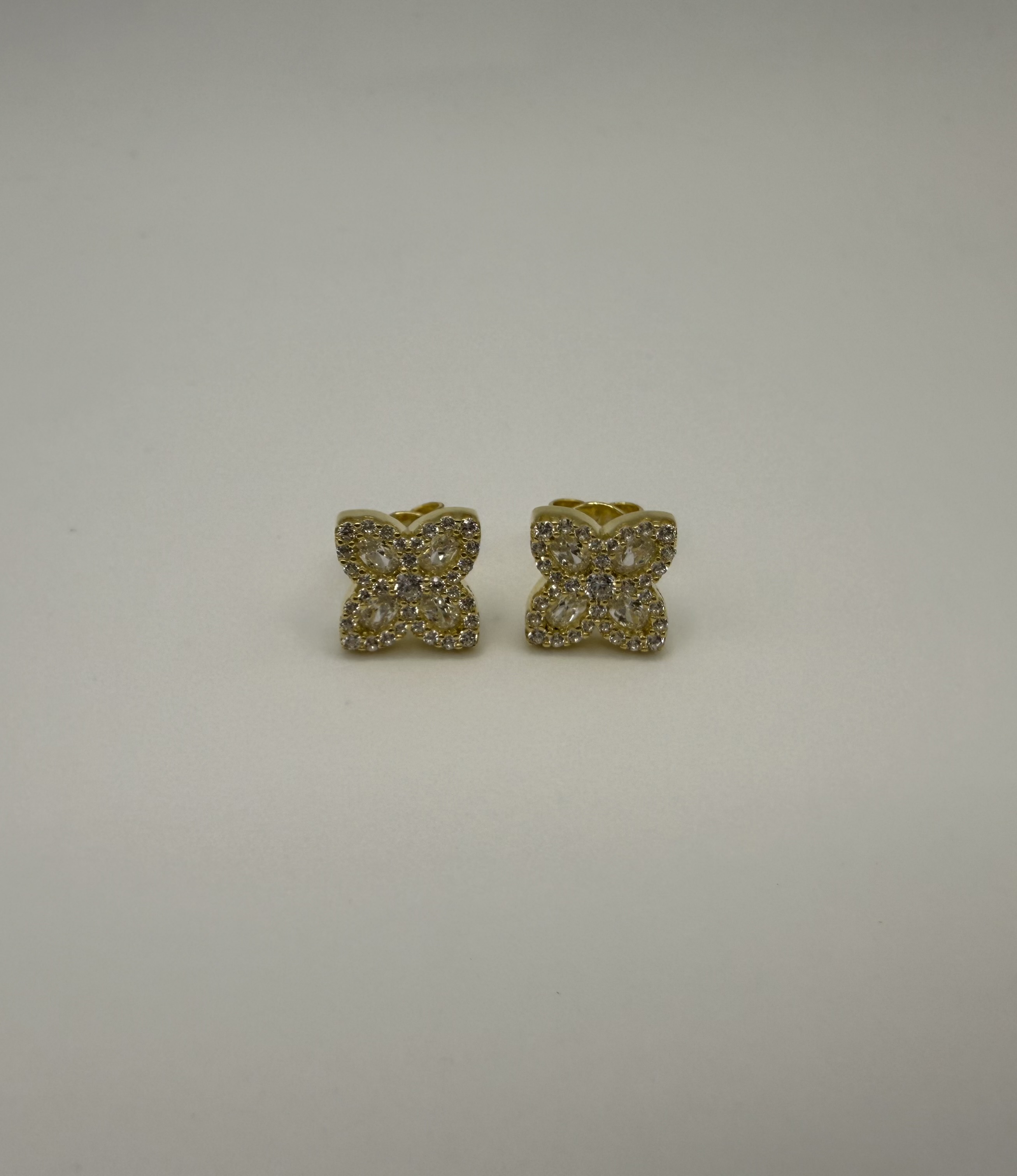 Nana Kay Ohrstecker 925 Silber rhodiniert goldplattiert mit Blüten-Motiv und Zirkonia