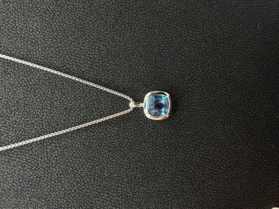 Fritsch Sterling Anhänger Silber 925 mit Swiss Blue Topas Cushion-Cut