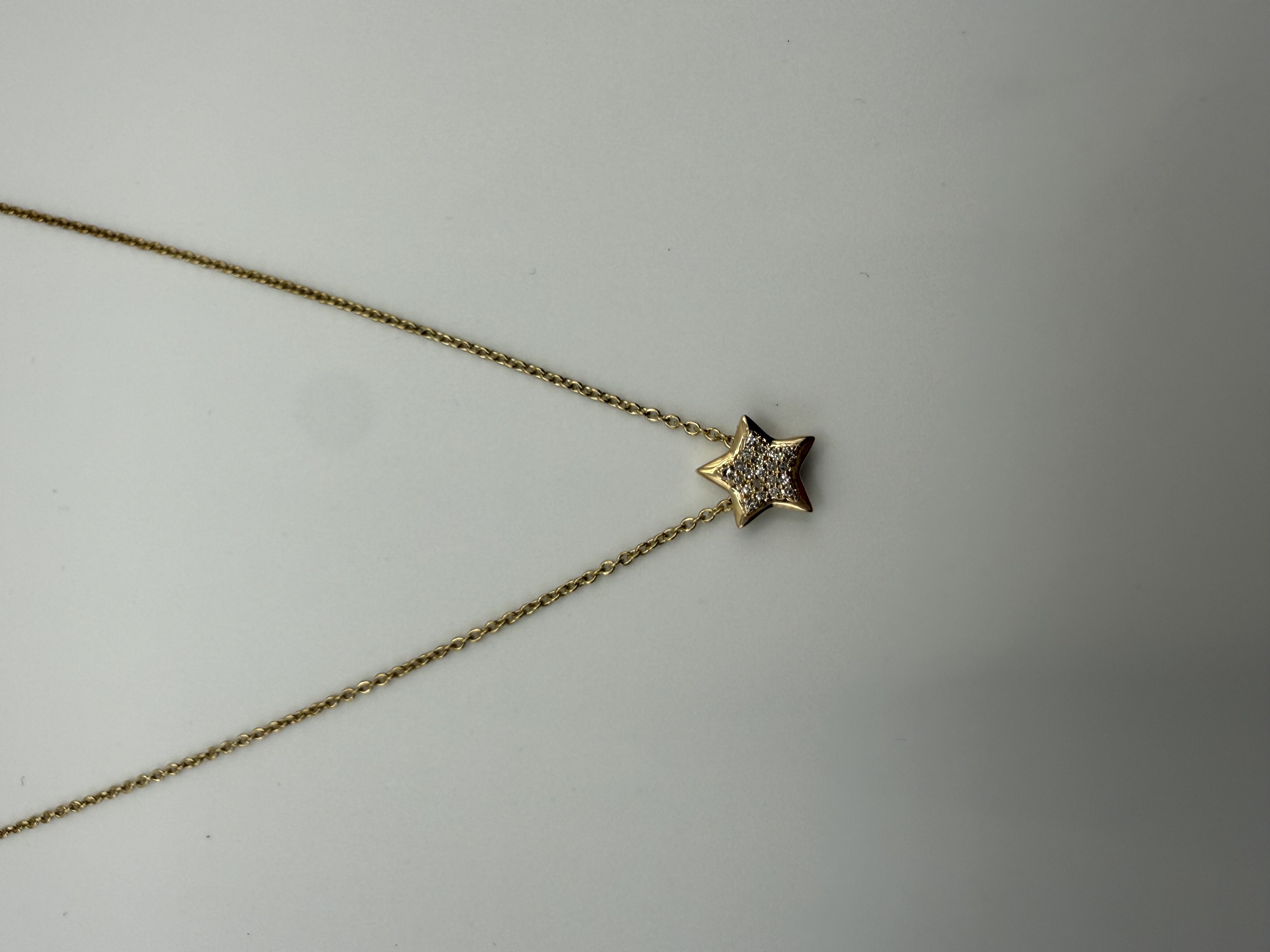 Kette mit Sternanhänger Diamant Gelbgold 585