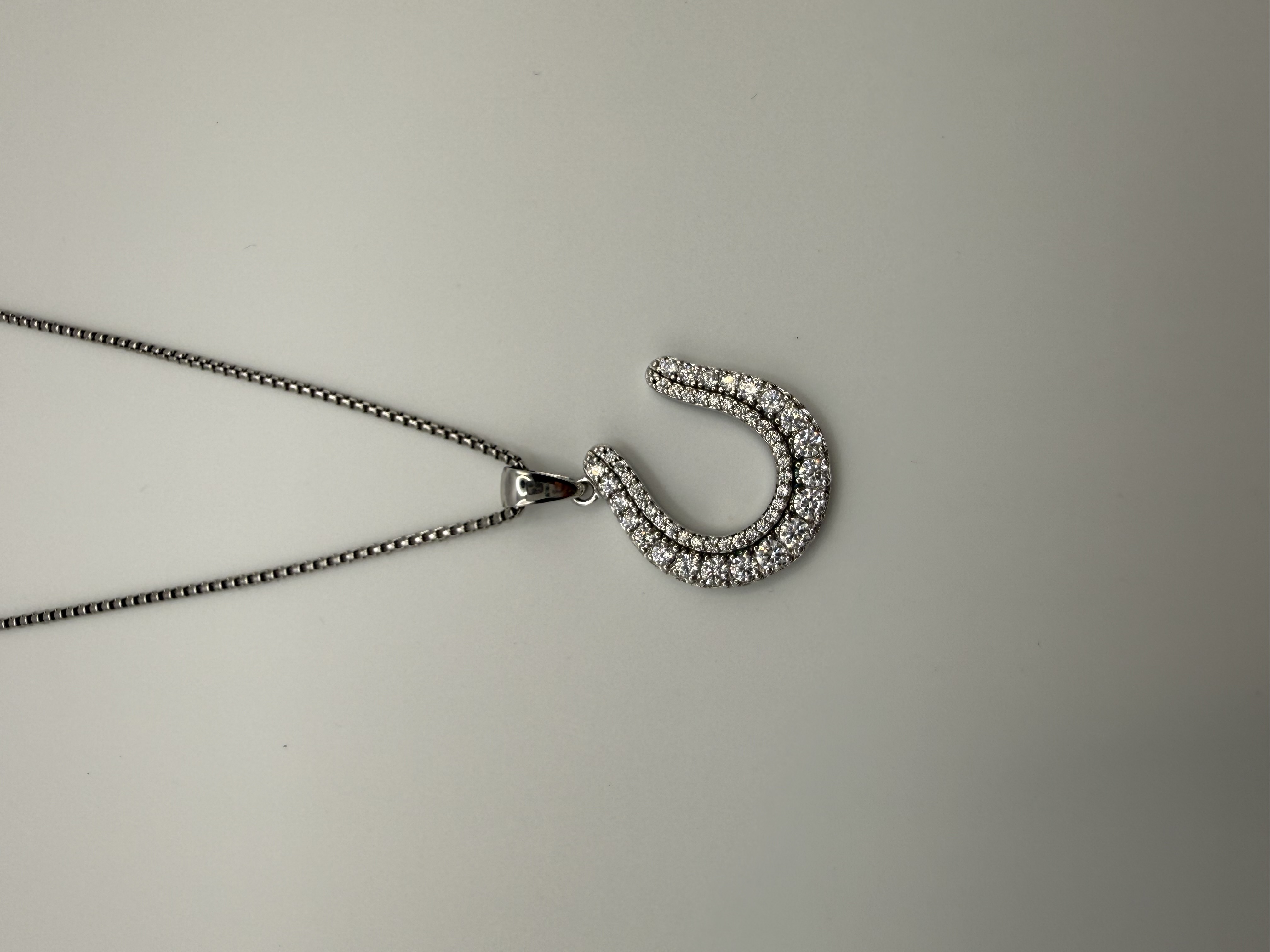 Anhänger Hufeisen 925 Silber mit Zirkonia