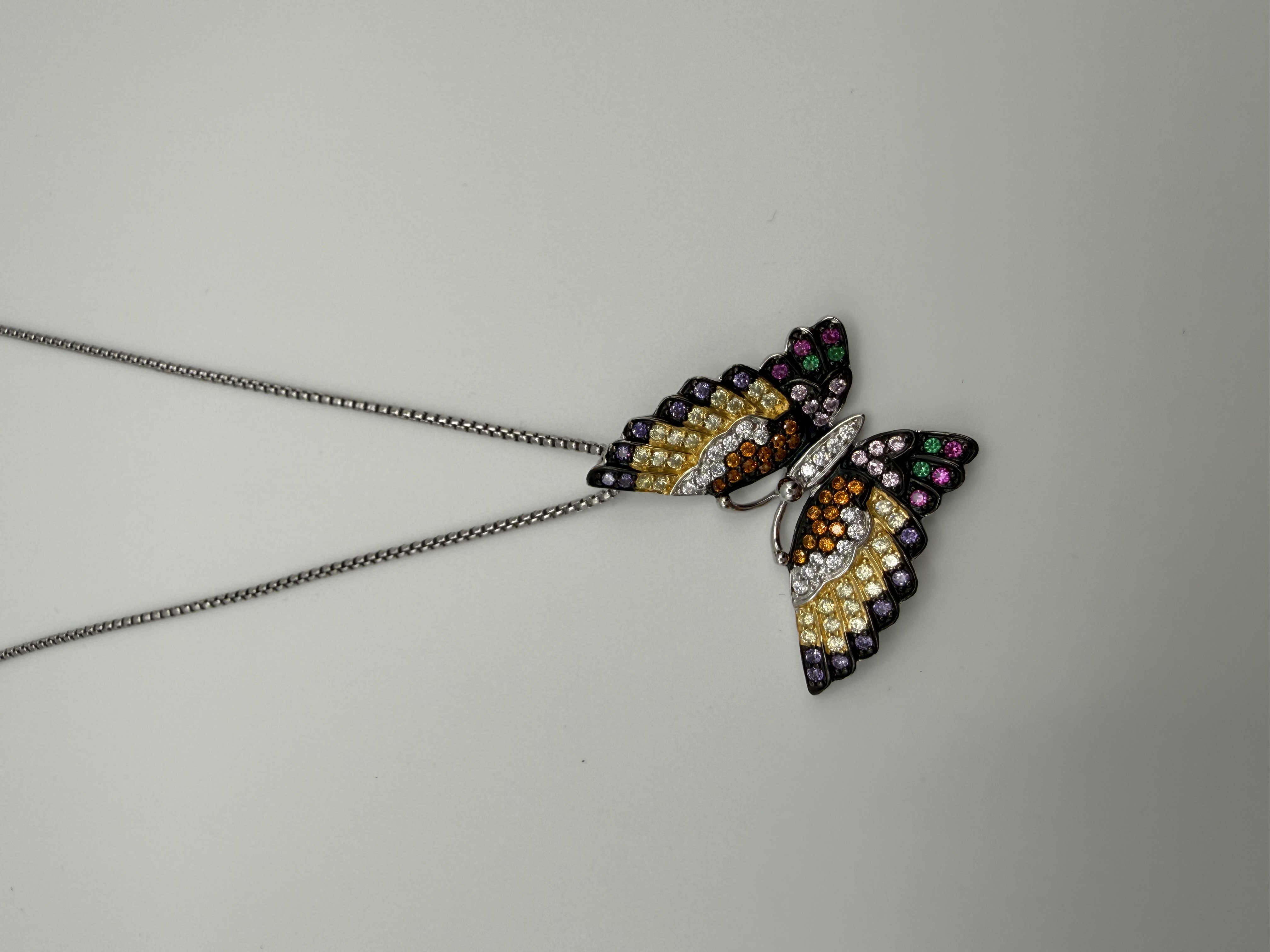 Anhänger Schmetterling 925 Silber mit farbigen Zirkonia
