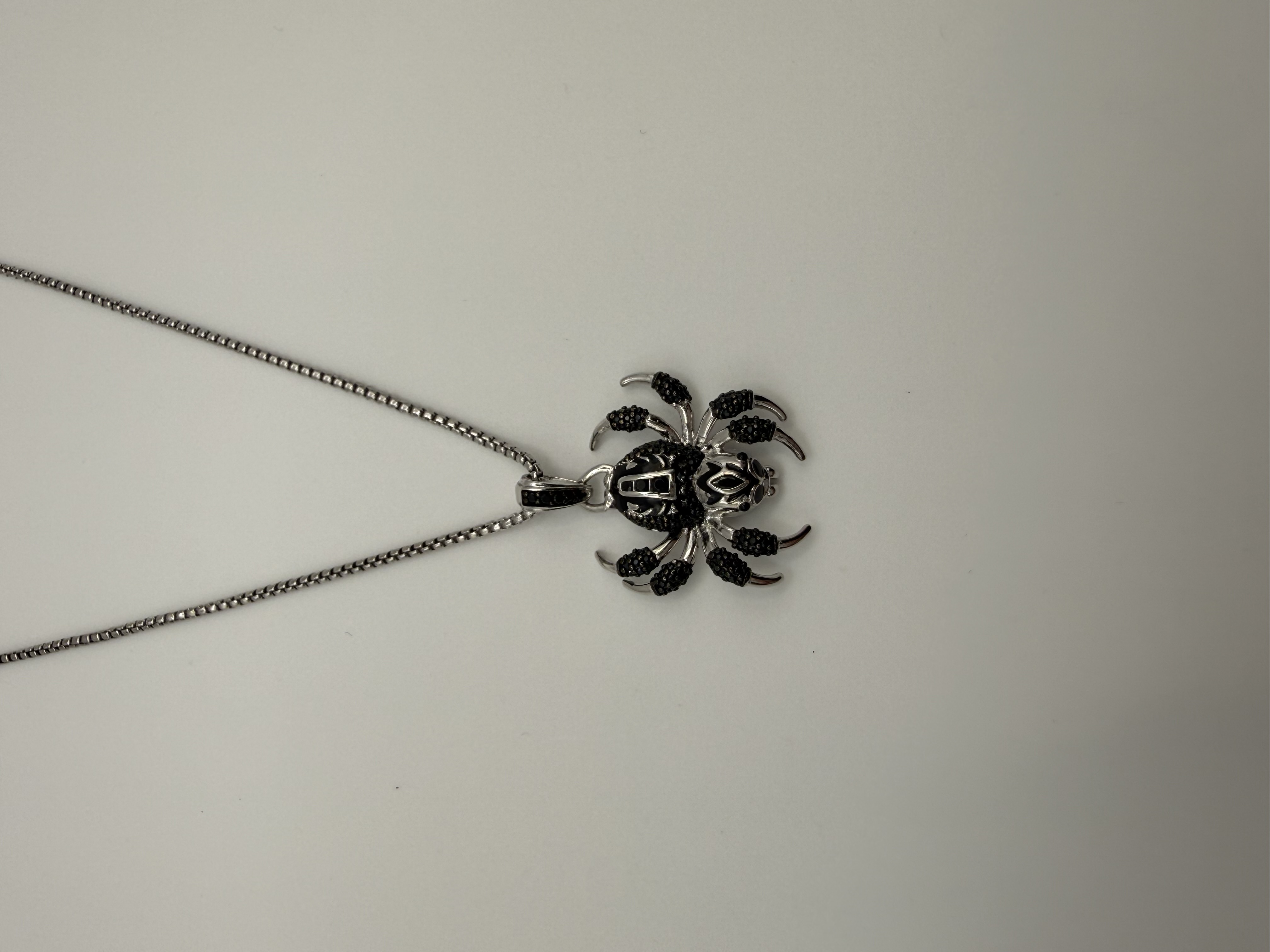 Anhänger Spinne 925 Silber mit schwarzen Zirkonia